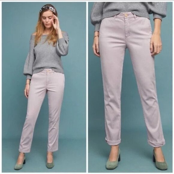 Anthropologie Relaxed Chino Pants in Lavender Purple Pants Size 28 - Picture 1 of 7